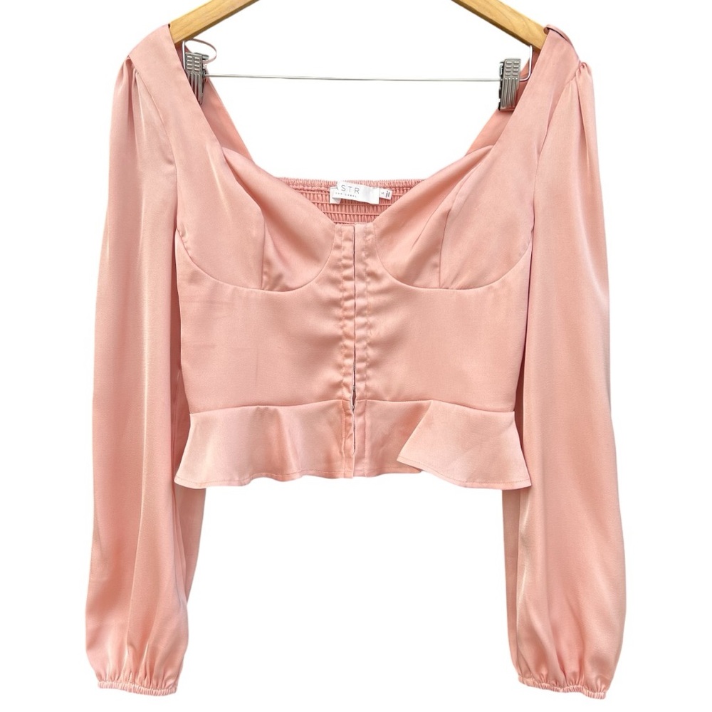 ASTR The Label - Satin Peplum Top - Women’s Size S - Picture 5 of 14